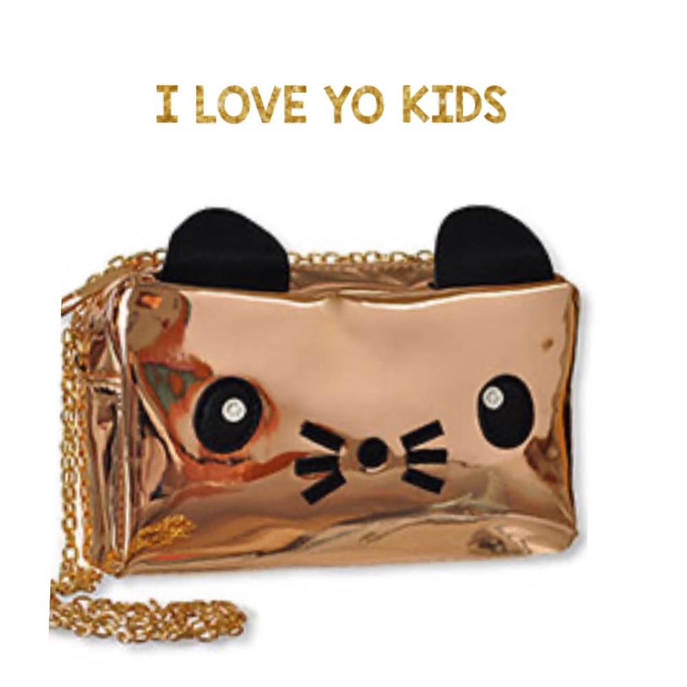 METAL KITTY CROSSBODY PURSE